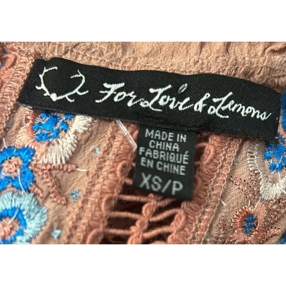 For Love & Lemons Pink Persephone Floral Longsleeve Embroidered Dress XSP $405 - Picture 9 of 9